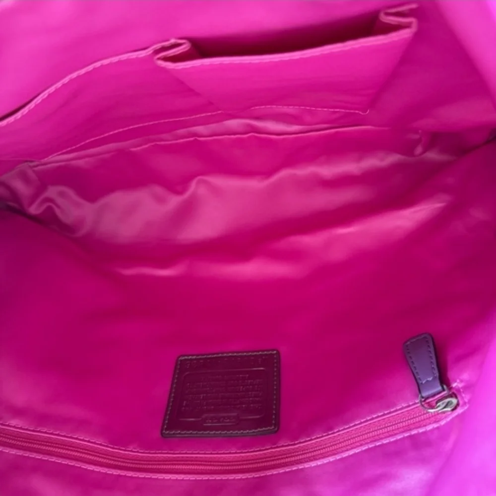 Coach Poppy Glam Patent Leather Tote in Gorgeous Purple/Burgandy - Picture 5 of 7